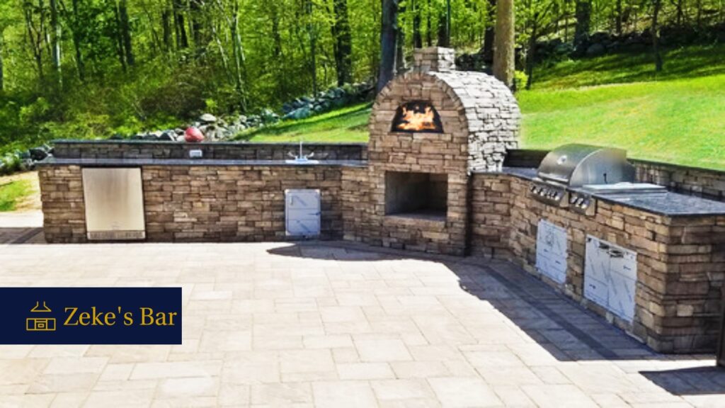 L-shaped outdoor kitchen