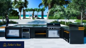 Modern L-shaped Outdoor Kitchen